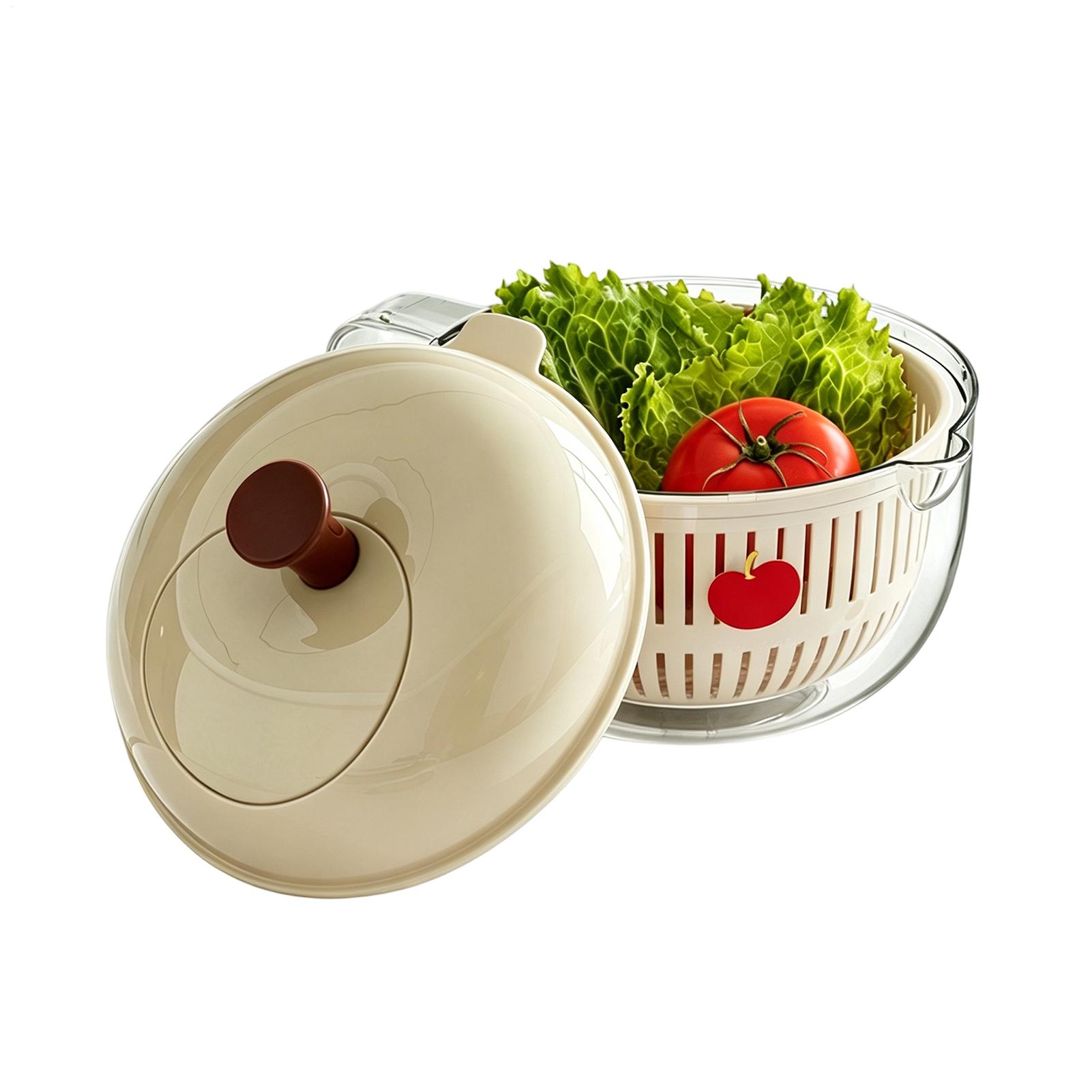 Salad Spinner - غسالة خضروات بتصميم التفاح، سلة تصريف