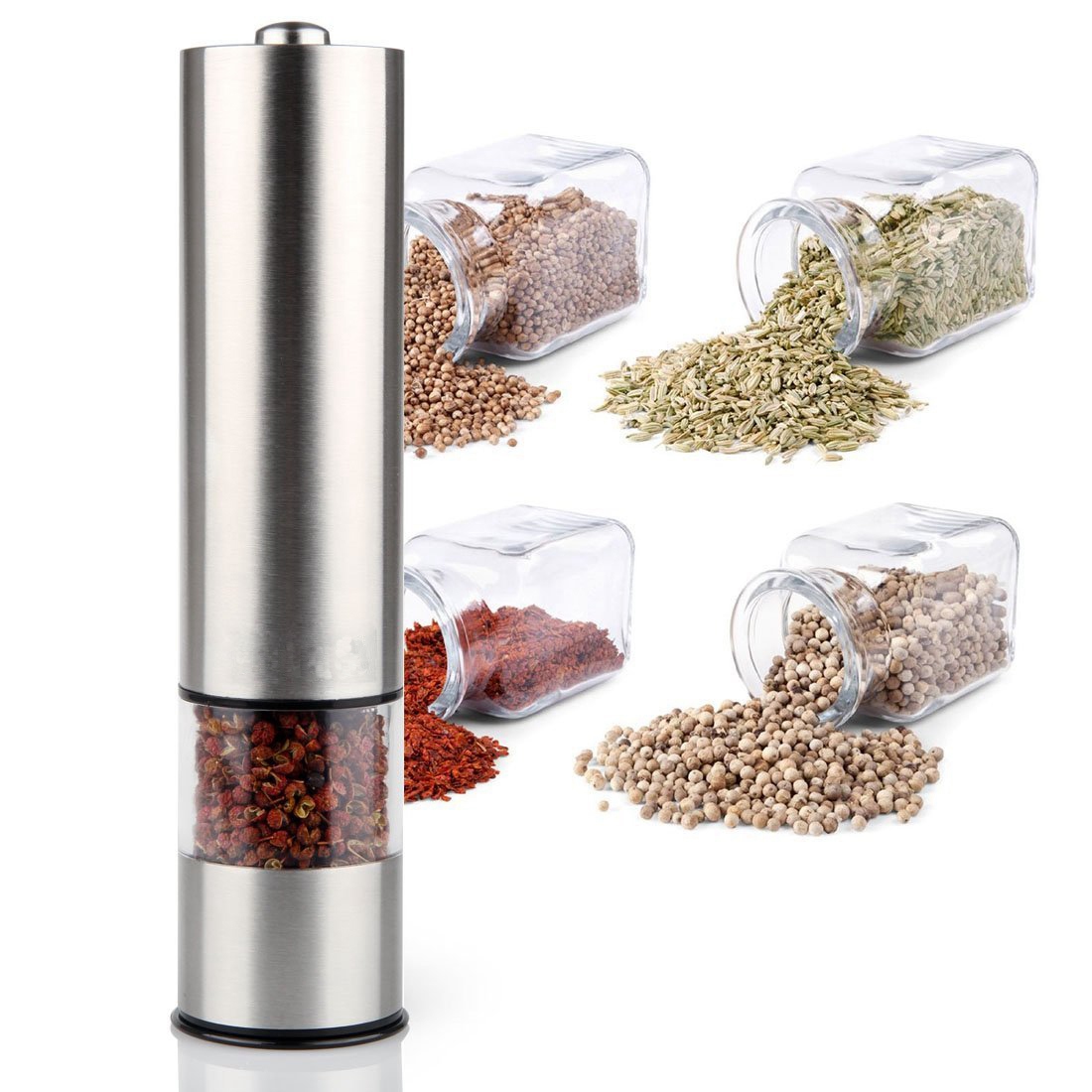 Kitchen Gadgets For Gifts - مطحنة ملح وفلفل كهربائية من الفولاذ