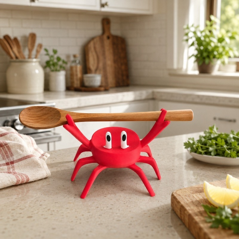 Kitchen Gadgets For Gifts - حامل ملعقة على شكل سرطان البحر