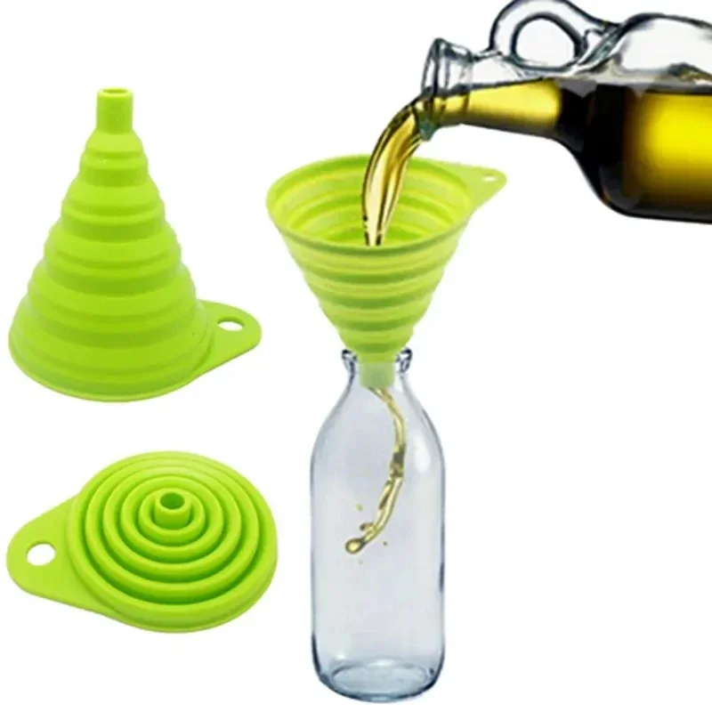 Kitchen Gadgets Design - 1/4 قطعة قمع سيليكون قابل للطي