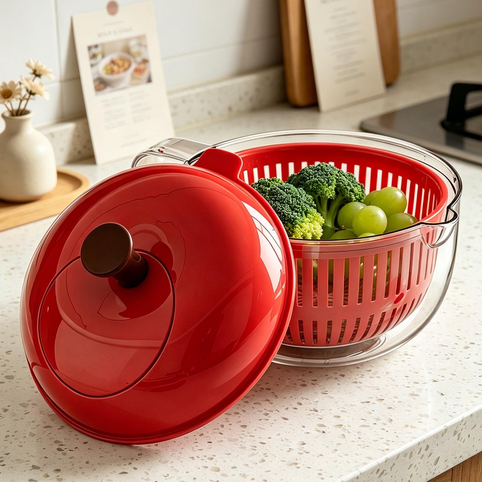 Salad Spinner - وعاء لتنظيف الفاكهة مع مصفاة، حاوية