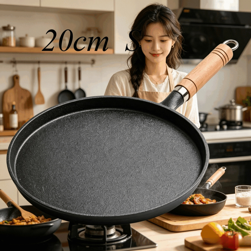 Cast Iron Skillet - مقلاة حديدية مقاس 20 سم بمقبض