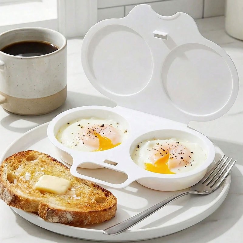 Kitchen Gadgets For Gifts - صندوق طهي البيض بالبخار في الميكروويف،