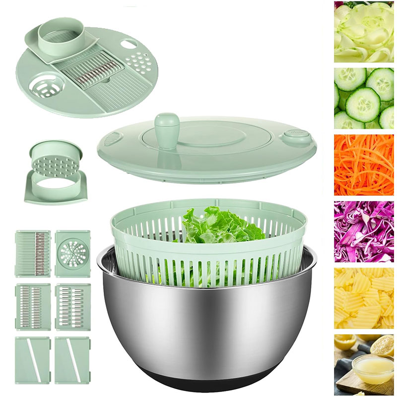 Salad Spinner - وعاء تدوير الخضروات من الستانلس ستيل