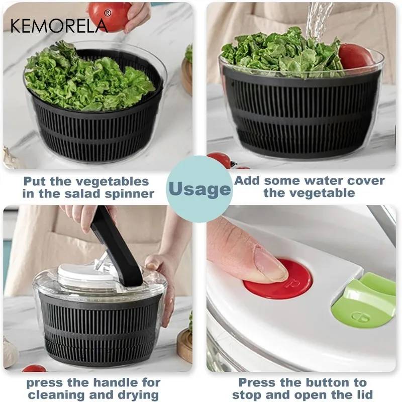 KEMORELA 3L أداة تجفيف الخضروا - مراجعة Salad Spinner وسعره
