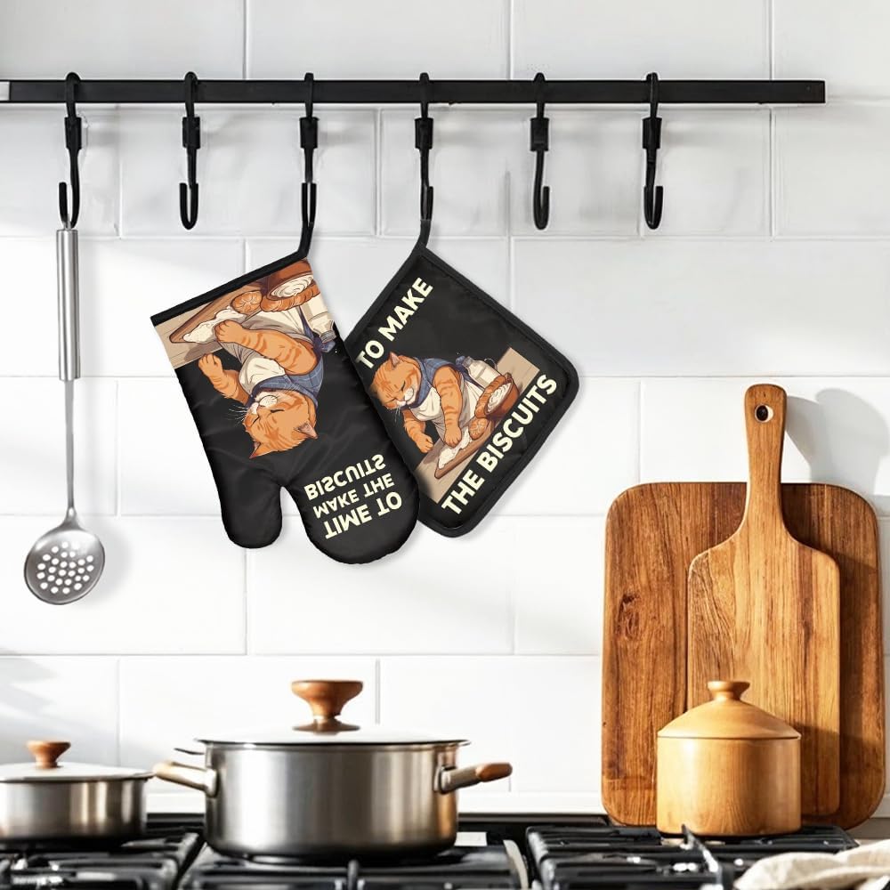 مجموعة قفازات فرن القطط المضحك - مراجعة Kitchen Gadgets For Dad وسعره