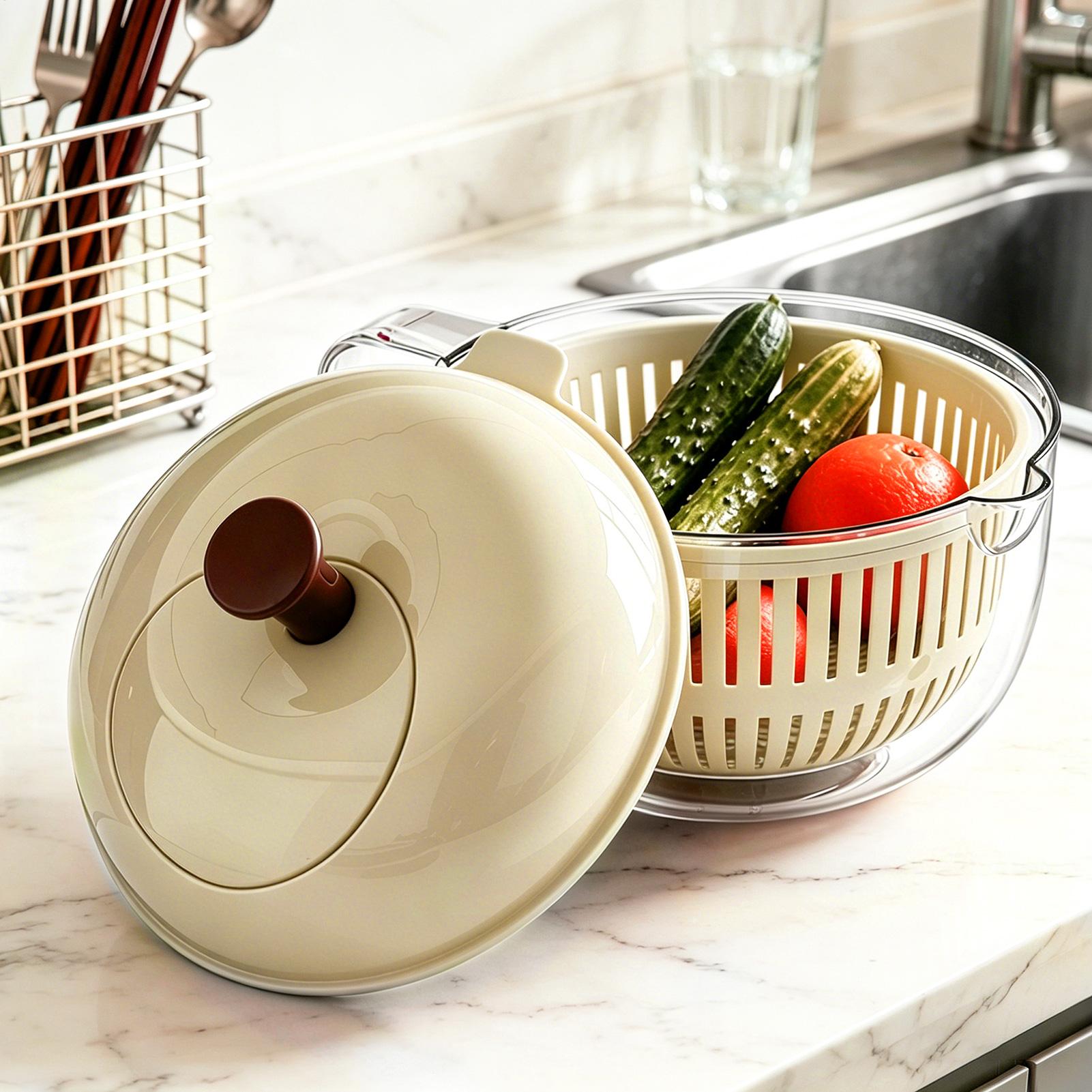 غسالة خضروات بتصميم التفاح، سل - مراجعة Salad Spinner وسعره