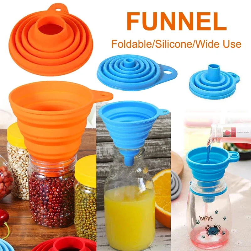 1/4 قطعة قمع سيليكون قابل للطي - مراجعة Kitchen Gadgets Design وسعره